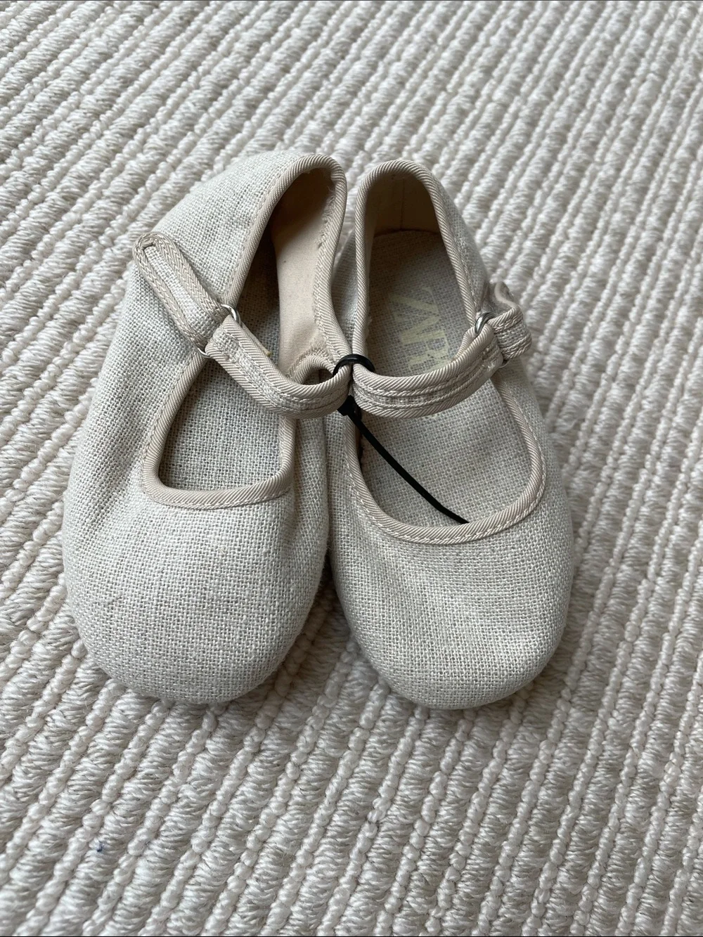 Zara Cream Canvas Mary Jane Kids Shoes with Strap